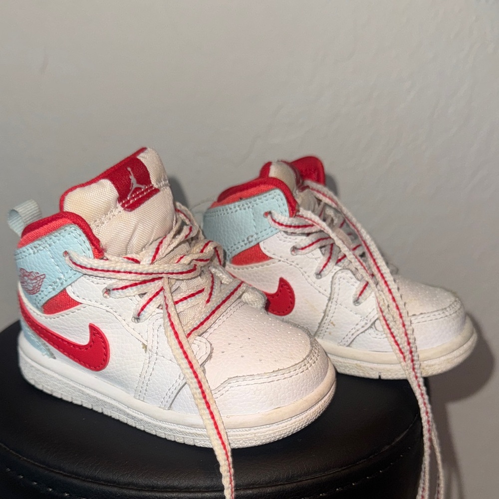 Jordan Kids Red and White Sneakers